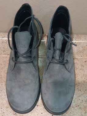 Sorel Men’s Gray Chukka Waterproof Boots - Slate Gray Leather Lace-Up
